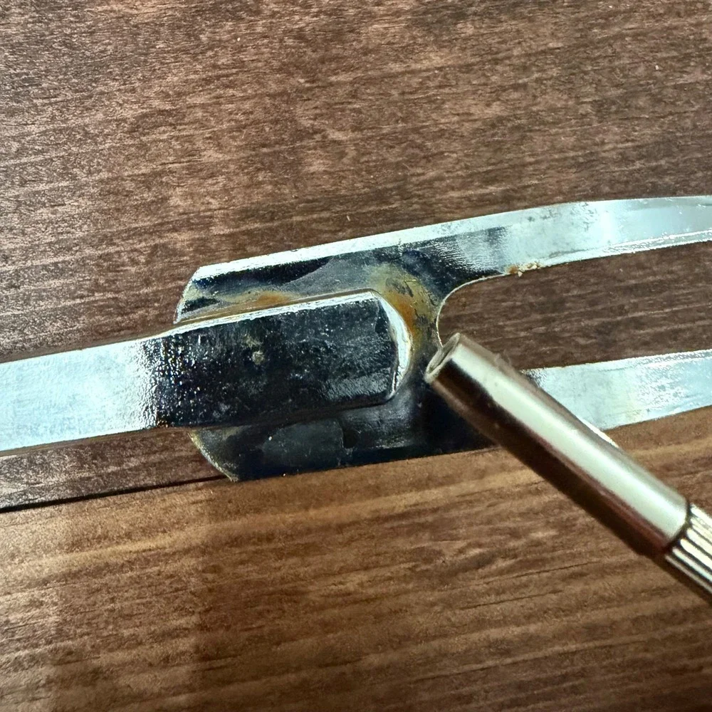 Vintage Stainless Meat Carving Fork Brown Handle Korea Kitchen Tool